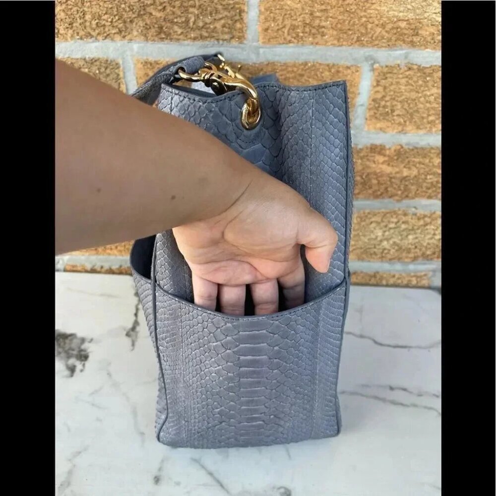 Byron New York Genuine Python Leatherbuckethandbag - image 3